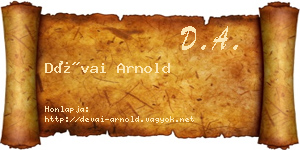 Dévai Arnold névjegykártya